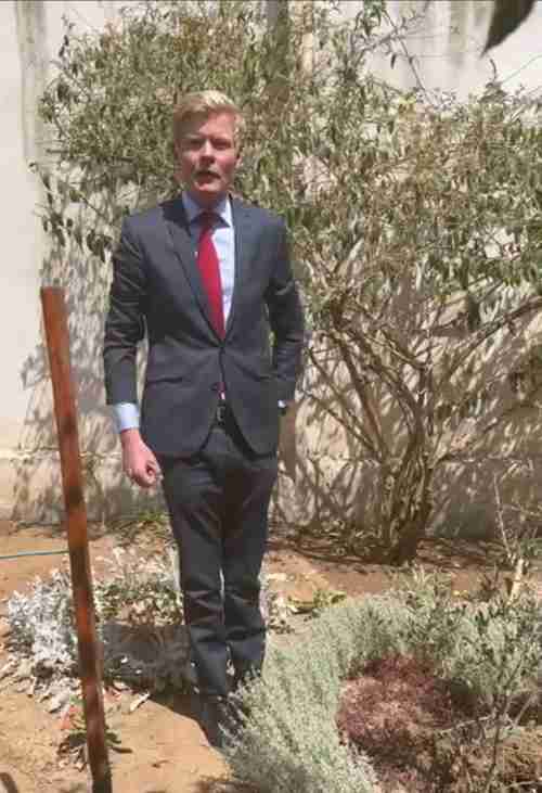 شاهد...المبعوث الأممي وهو يزرع شجرة الزيتون في صنعاء