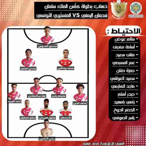 تشكيل فحمان لمواجهة المنسيتري التونسي 