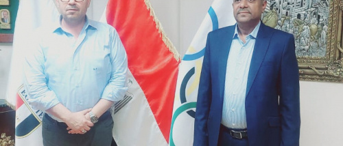 النائب الأول لرئيس اللجنة الاولمبية اليمنية يلتقي رئيس اللجنة الاولمبية المصرية بالقاهرة 