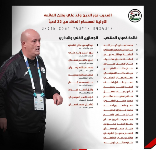 اعلان قائمة اليمن استعدادا لمواجهة لبنان في الملحق الآسيوي 