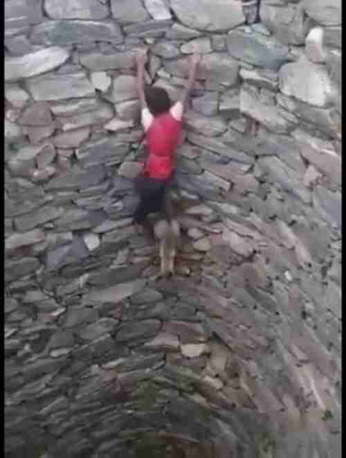 طفل يمني لم يتجاوز العاشرة ينقذ ثعلب من قعر بير عميقة شاهد الفيديو