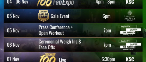 البحرين تستعد لاستضافة النسخة المئوية التاريخية من بطولة BRAVE 100