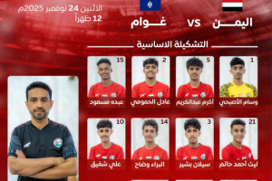 الاصبحي يعلن تشكيلته الرسمية لمواجهة غوام في التصفيات الآسيوية