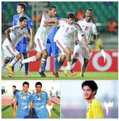 بالصورة: خمسه حضارم يتألقون مع المنتخب الاماراتي .. ورأسية العطاس تبقى آماله في ميانمار!