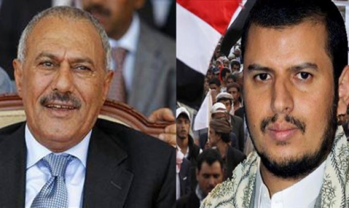 زعيم الحوثيين يدافع عن زعيم المؤتمرين