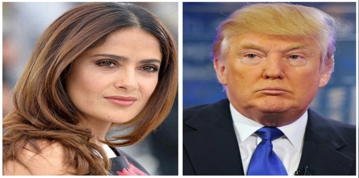 ممثلة الاغراء لبنانية الأصل " سلمى حايك "  تكشف كيف تحرّش بها مرشح الرئاسة الامريكية " دونالد ترامب"