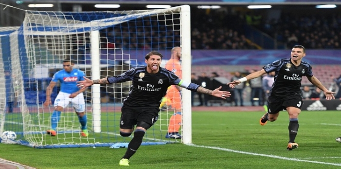 رأس راموس تُحطّم نابولي وتقود ريال مدريد لربع نهائي دوري أبطال أوروبا