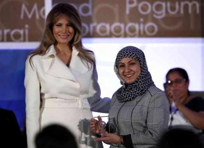 أول يمنية تقتحم البيت الأبيض وتصل الى سيدة امريكا الأولى "صورة"