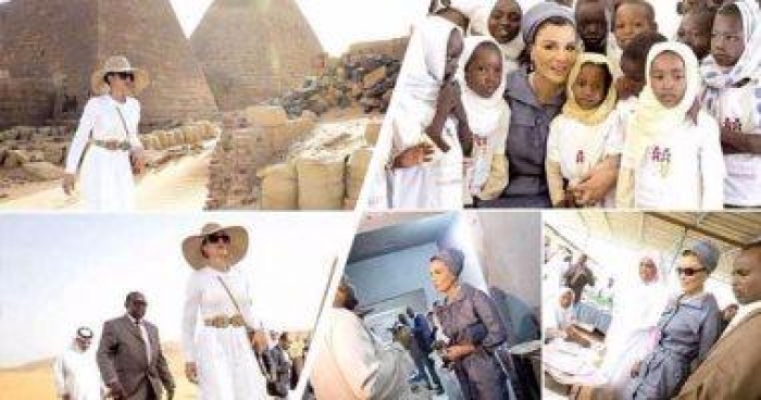 زيارة والدة أمير قطر الشيخة " موزا " لأهرامات السودان تفجر أزمة وتراشق إعلامي بين مصر والسودان ( صور)