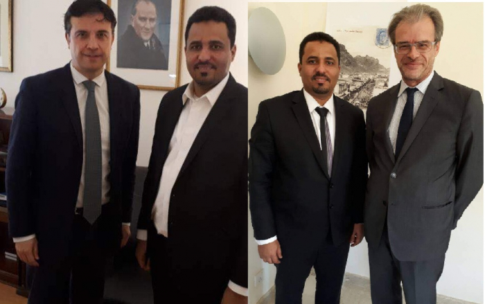 مراد الحالمي يؤكد لسفيري فرنسا وتركيا ان الحل العادل للقضية الجنوبية هو مفتاح الحل للازمة اليمنية