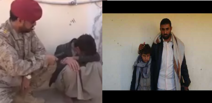 شاهد الفيديو : طفل حوثي يبكي اسيرا في قبضة الجيش الوطني