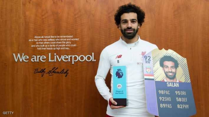 محمد صلاح لاعب الشهر في الدوري الإنجليزي