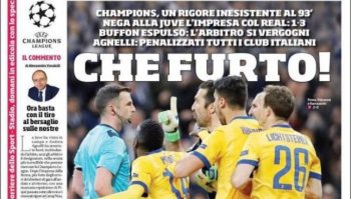 يا لها من سرقة .. أبرز عناوين الصحف الإيطالية بعد تأهل ريال مدريد