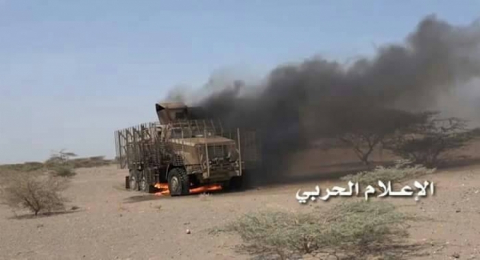 الحوثيون يعلنون صد هجوم لقوات طارق محمد صالح وتدمير عربات