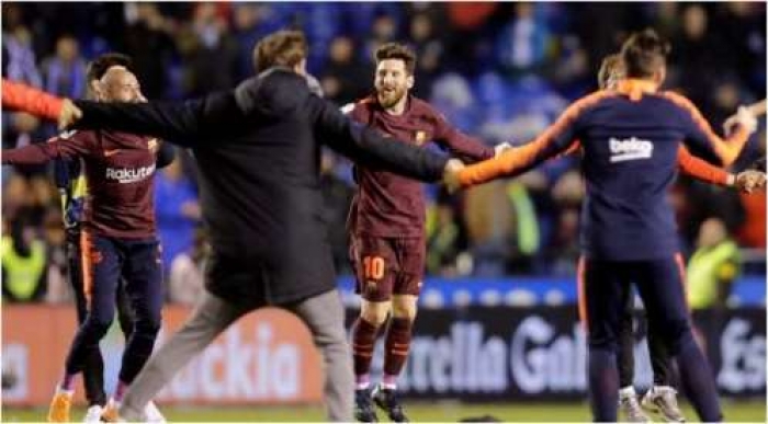 رسمياً.. "هاتريك" ميسي يتوج برشلونة بطلاً للدوري الإسباني