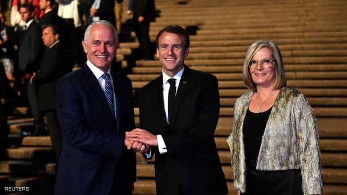 ماكرون يشكر زوجة رئيس وزراء أستراليا "اللذيذة"