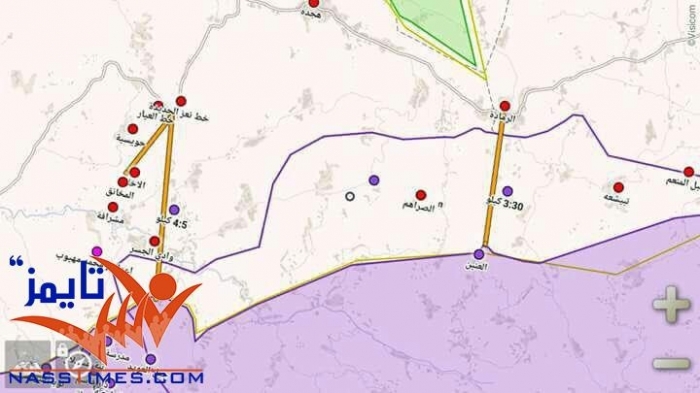 شاهد خريطة تبين الامكان التي وصلت اليها قوات الرئيس هادي غرب تعز وفي محيط مدينة الحديدة